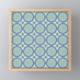 Blue 60s Inspired Geometric Pattern   Framed Mini Art Print