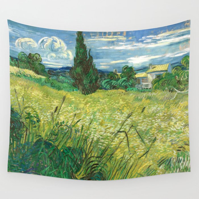 Green Field by Vincent van Gogh Wall Tapestry