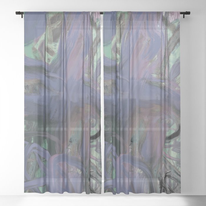 Abstract expressionist Art. Abstract Painting 72. Sheer Curtain