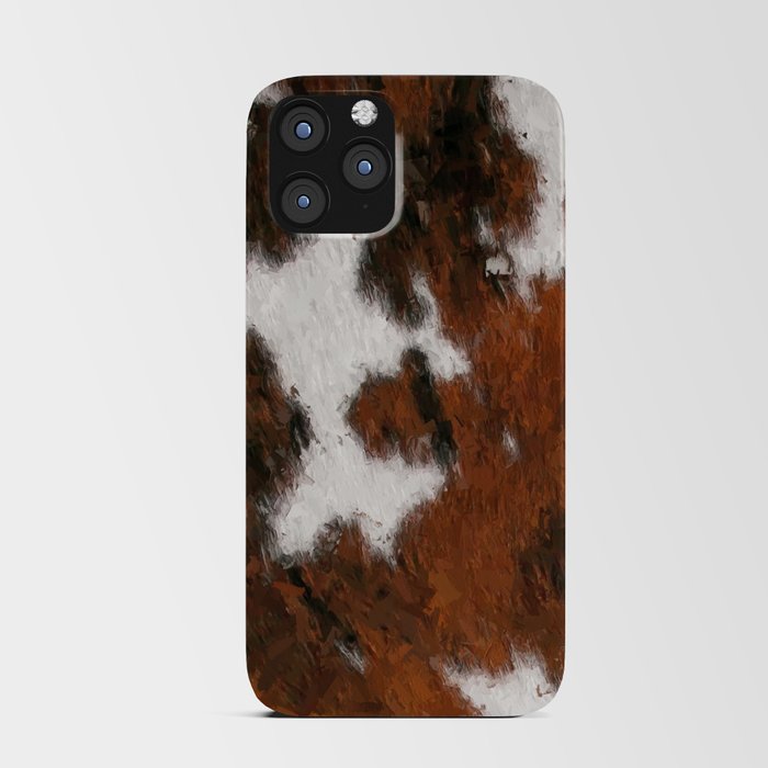 Cozzy Farmhouse Rust Hygge Print of Cowhide Fur iPhone Card Case