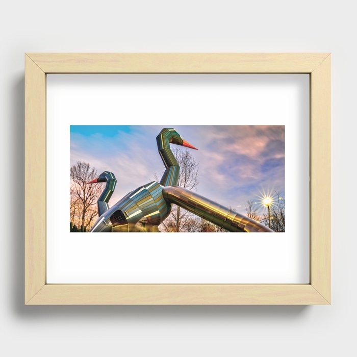 The Gathering Place River Giants Panorama Recessed Framed Print