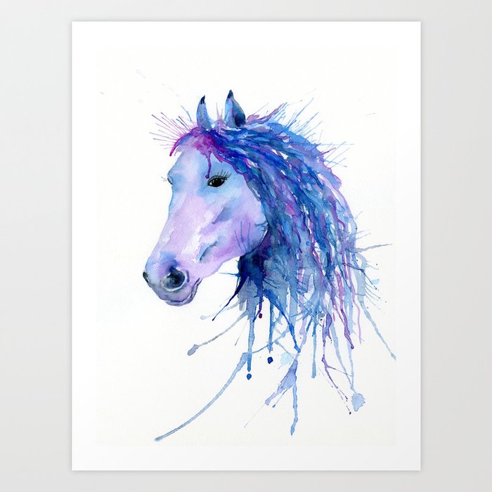 Watercolor Abstract Horse Portrait Art Print By Chengjing Society6