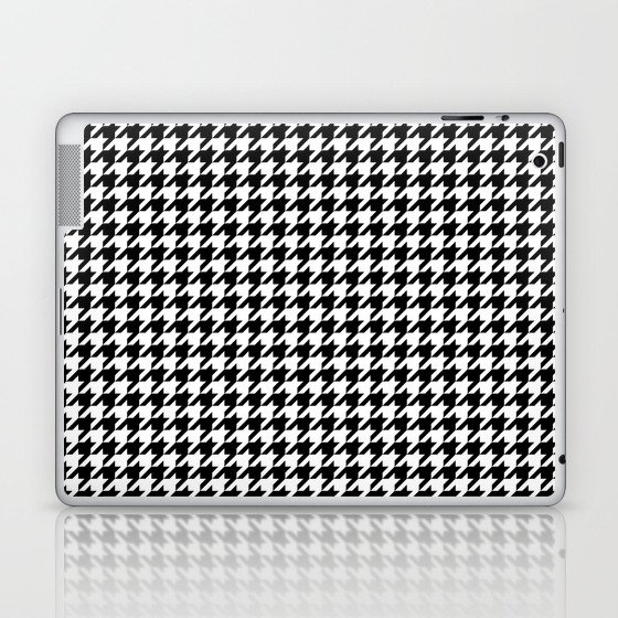Monochrome Black & White Houndstooth Laptop & iPad Skin