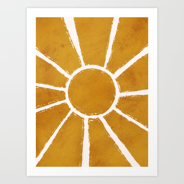 Retro Gold Sunshine Art Print