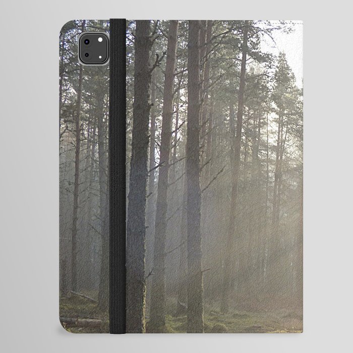Winter Sunbeams in a Scottish Highlands Pine Forest iPad Folio Case