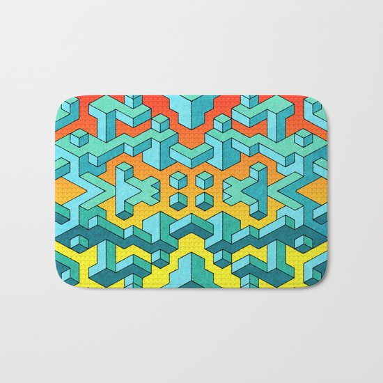 Miles and Miles of Squares Bath Mat