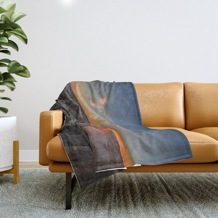 South Dakota Sunset Dusk in the Badlands Throw Blanket by Sean