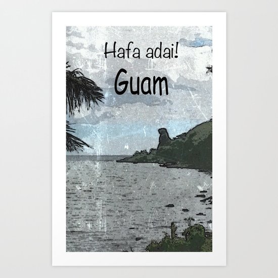 Hafa Adai Guam Bear Rock Art Print By Ggsdolls Society6