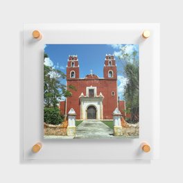 Mexico Photography - Beautiful Catholic Church Under The Blue Sky Floating Acrylic Print