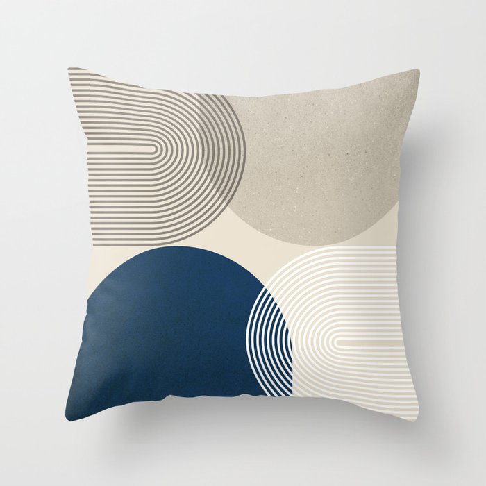 Abstraction_BLUE_GREY_SUNLIGHT_CONNECT_POP_ART_1102A Throw Pillow