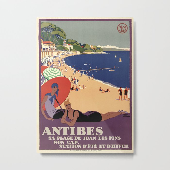 Vintage Travel Antibes Metal Print
