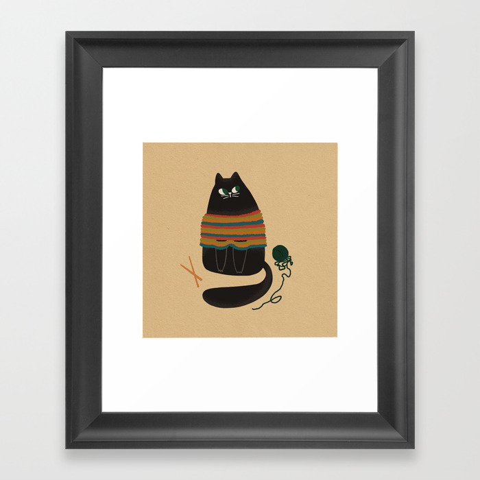 Crochet Cat Framed Art Print