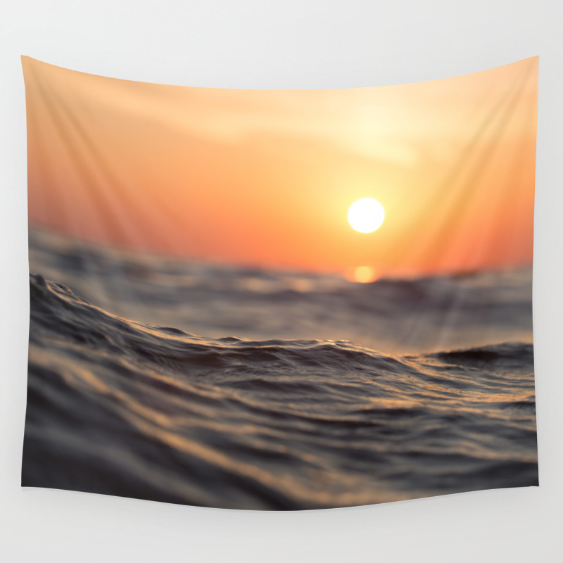 sunset wave tapestry