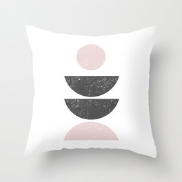 Geometric Half Shapes And Circle Throw Pillow