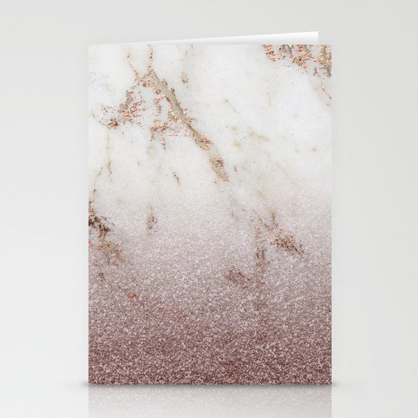 Burgundy glow - marble glitter gradient Stationery Cards
