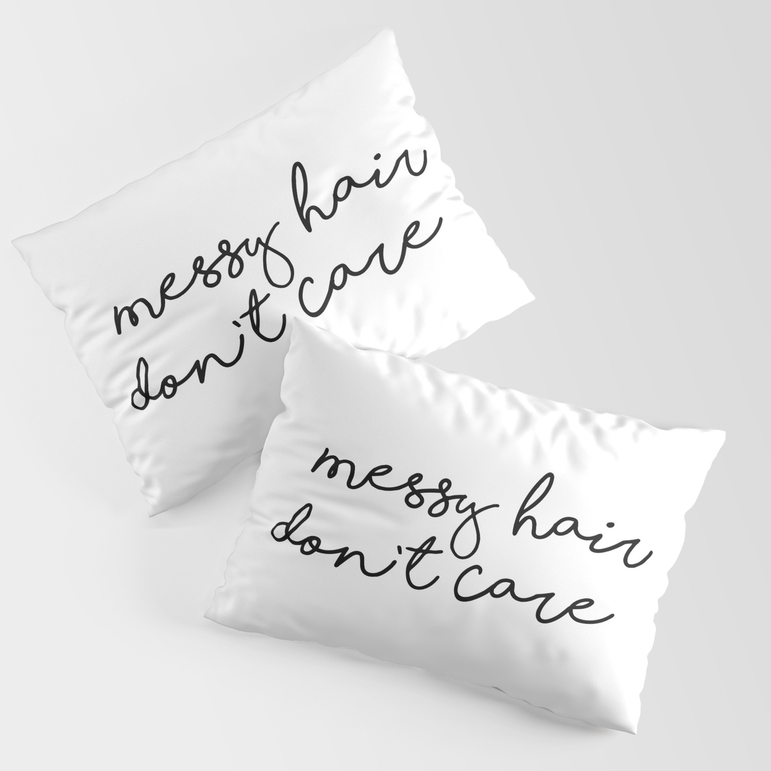 Messy Hair Don T Care Black And White Quotes Minimalism Typography Design Home Wall Decor Pillow Sham By Themotivatedtype Society6 As black hair care specialists, we see a lot of questions about african american hair. society6