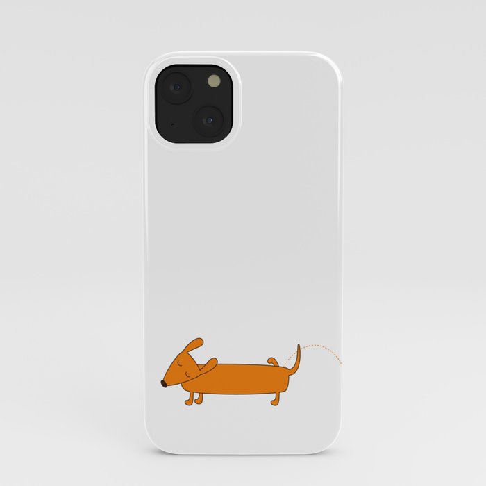 Cute pissing dachshund iPhone Case