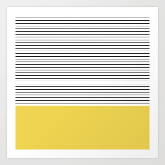 MINIMAL Green Stripes Art Print