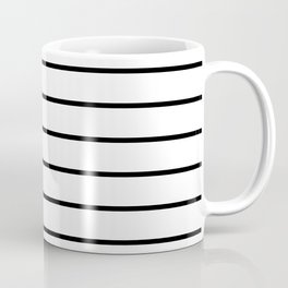Black and White Stripes - Thin Black Wide White Coffee Mug