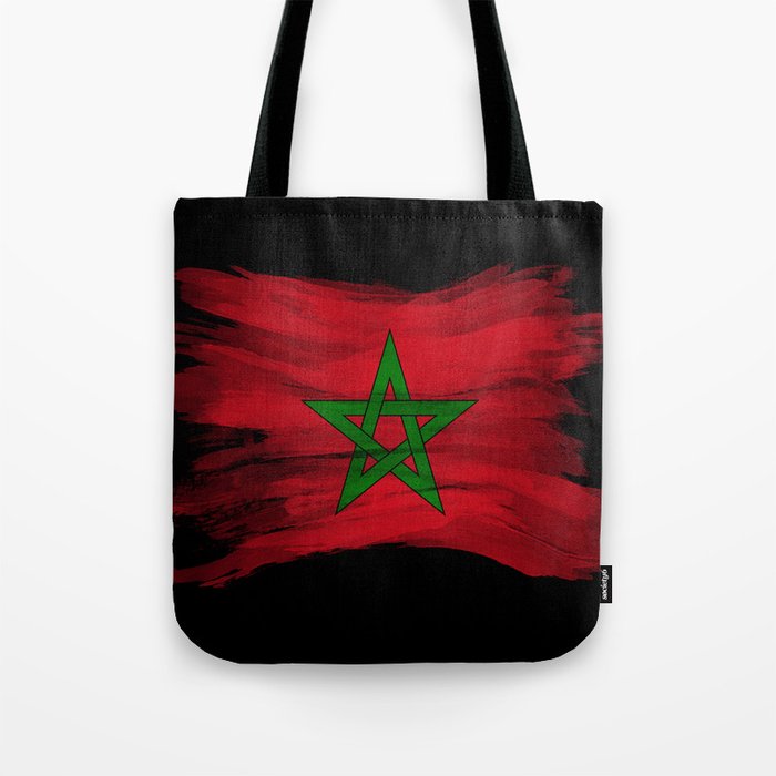 Morocco flag brush stroke, national flag Tote Bag