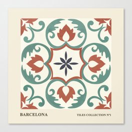 Mediterranean tiles Barcelona Canvas Print