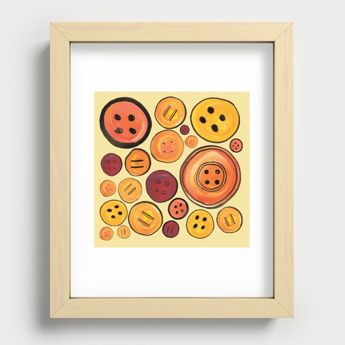 Yellow Buttons Recessed Framed Print
