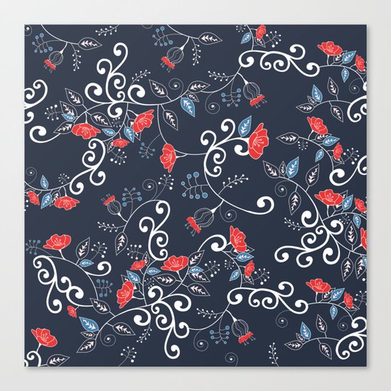 Floral Blue Canvas Print