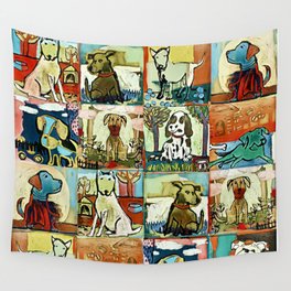 Dog Lover in Multi Colors Wall Tapestry