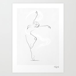 'UNFURL', Dancer Line Drawing Art Print