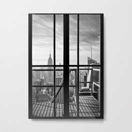 Window to the World Metal Print | Skyline, Manhattan, Black And White, Nyc, Empirestate, Bigcitylife, Newyorkcity, Cityscape, Monochrome, Newyork 
