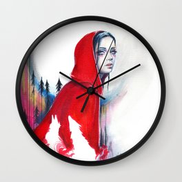 What big eyes you have - ink illustration Wall Clock
