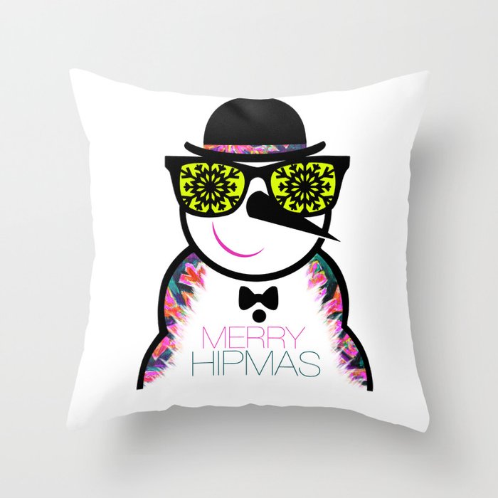 MERRY HIPMAS /  MR WHITE Throw Pillow