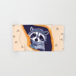 Peeking Raccoons # 2 Beige Pallet Hand & Bath Towel