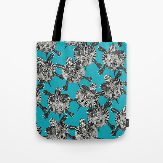 turtle party surf blue Tote Bag