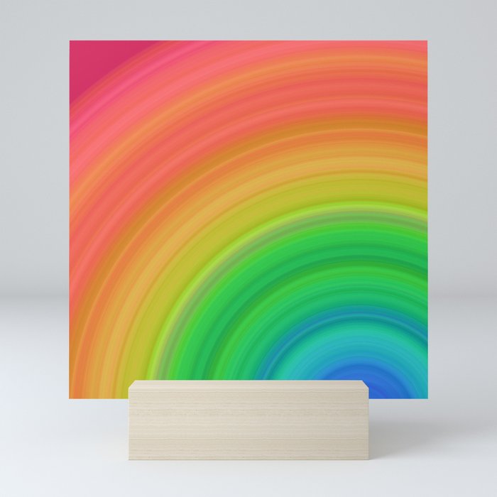 Bright Rainbow | Abstract gradient pattern Mini Art Print