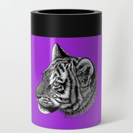 Amur tiger cub - big cat - ink illustration - purple Can Cooler