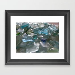 Ocean Hue Sea Glass Assortment Framed Art Print