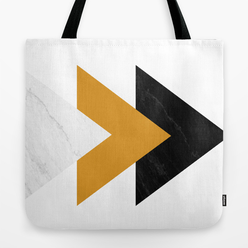 Forward Marble Yellow Arrows Tote Bag Forward Marble Yellow Arrows Tote Bag
