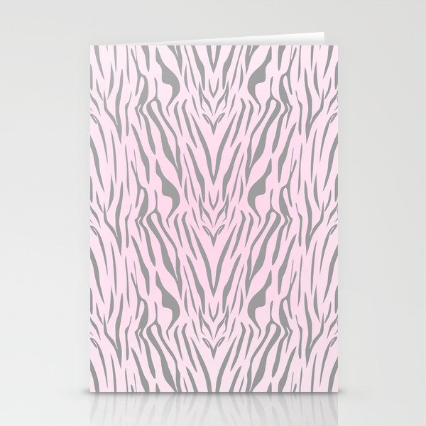 Hipster blush pink gray abstract zebra animal print Stationery Cards