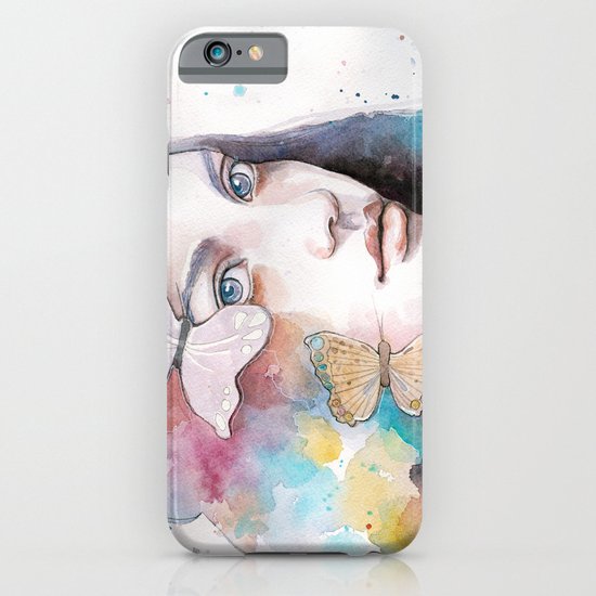 Lady with a butterfly iPhone & iPod Case