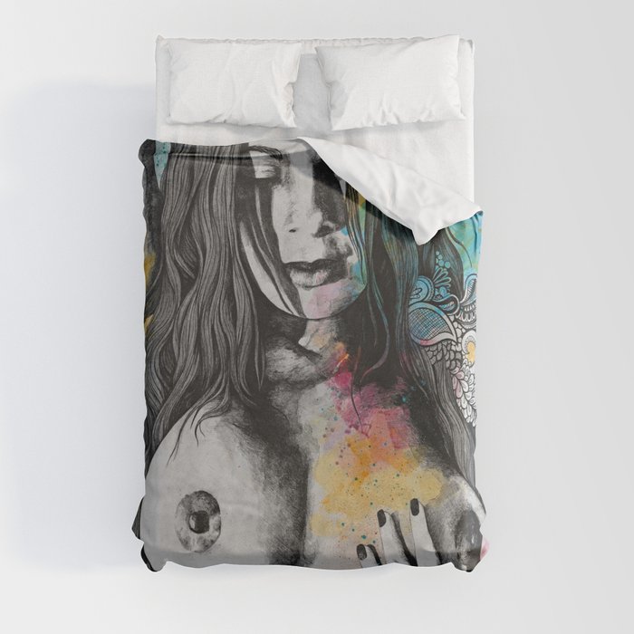 Paint a Vulgar Picture female nude erotic portrait Duvet Cover by
