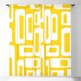Retro Mid Century Modern Abstract Pattern 335 Yellow Blackout Curtain