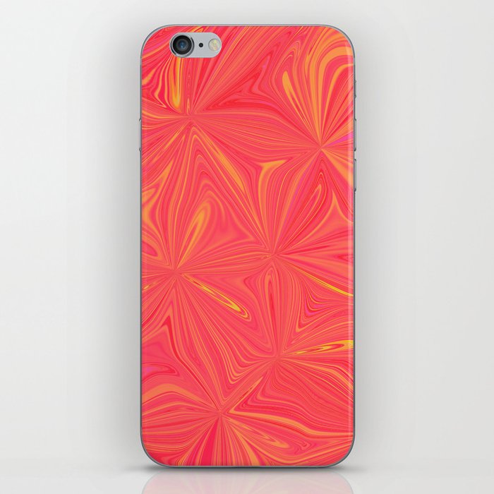 Hot Coral Pinwheels  iPhone Skin