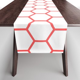 Honeycomb (Salmon & White Pattern) Table Runner
