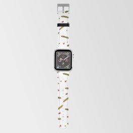 Christmas branches and stars - amber and red Apple Watch Band