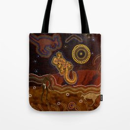 Desert Heat - Australian Aboriginal Art Theme Tote Bag