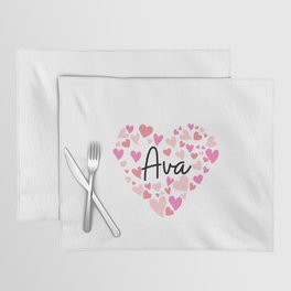 Ava, red and pink hearts Placemat