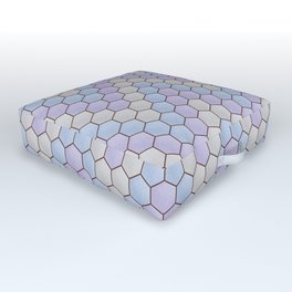 Zigzag with Glitter Texture - Purple Blue Silver Outdoor Floor Cushion