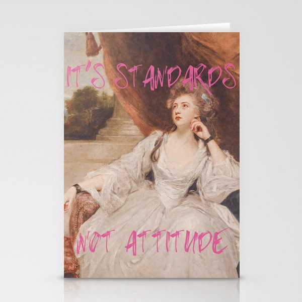 "It's Standards Not Attitude" Vintage Altered Painting  Stationery Cards
