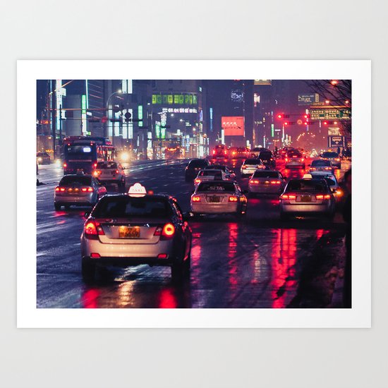 Taxi City Art Print